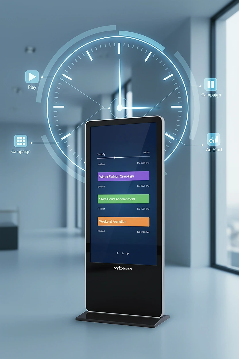 Touch Kiosk zamanlama arayüzü