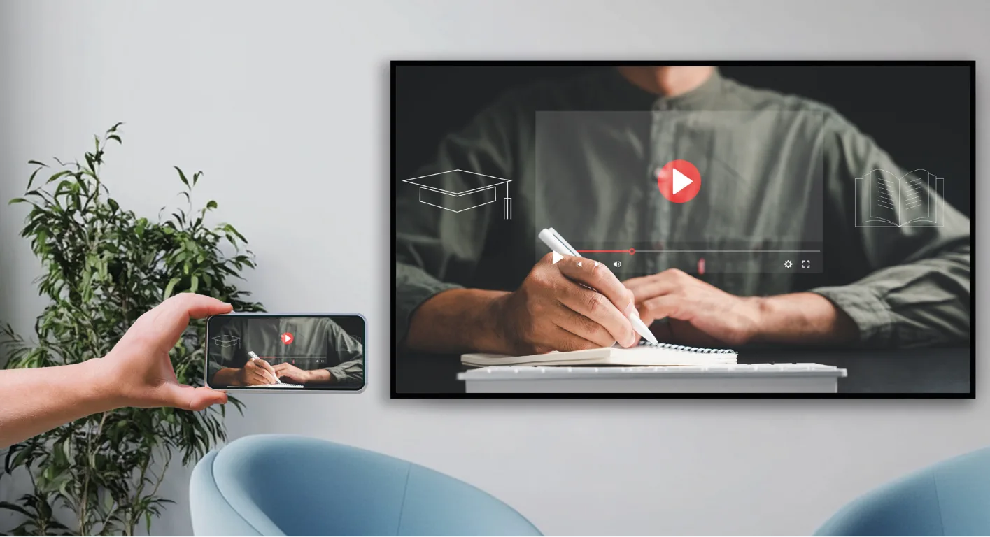 Telefondan Emko Signage ekrana kablosuz içerik paylaşımı