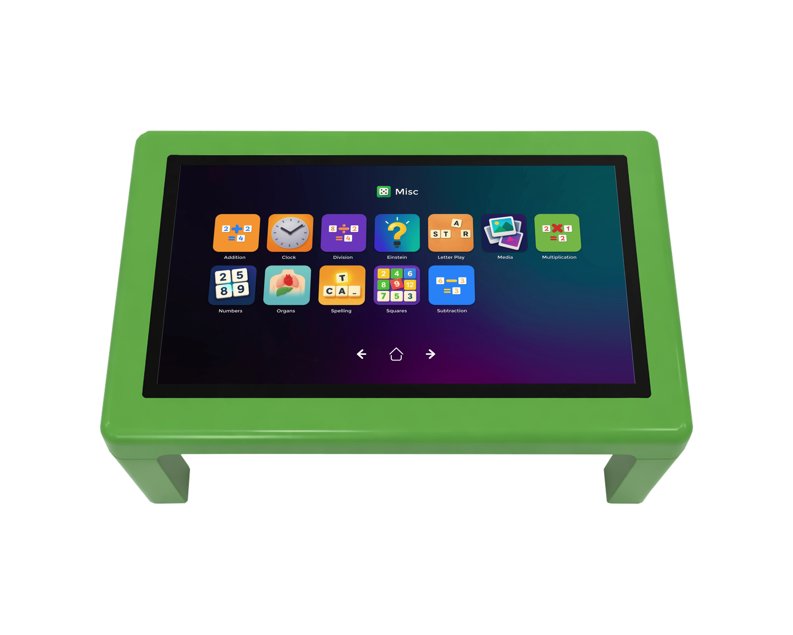 Kids TouchTable üstten görünüm